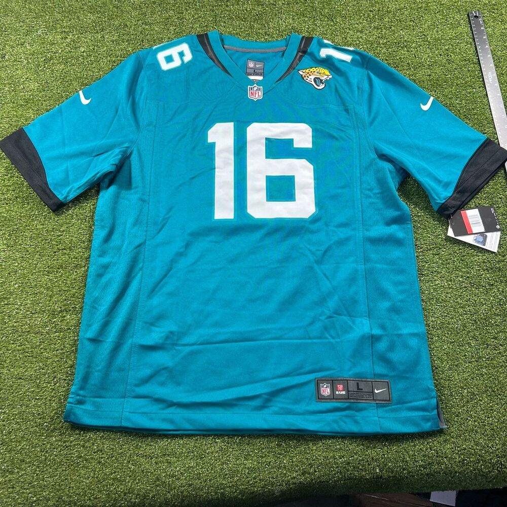 Nike Trevor Lawrence Jacksonville Jaguars 16 Jersey Men Large L Teal NWT Flaws